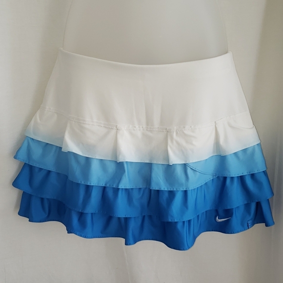 Nike Dresses & Skirts - Sold Nike tennis skirt blue white ombre ruffles